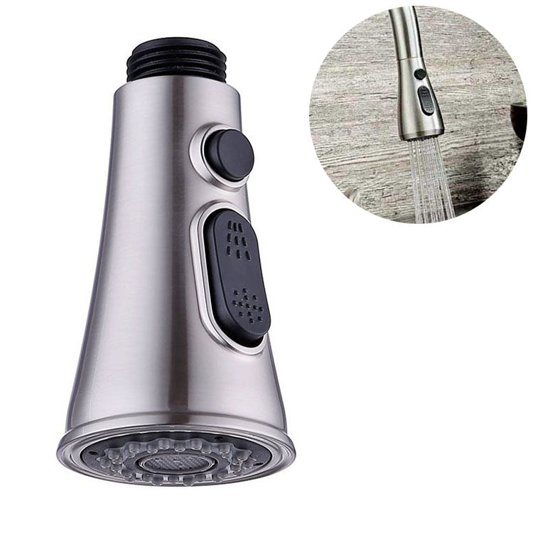 Küchenhupen-Taster schaltbar, Pausierbarer Wasserhahn, Sprinkler, Wasserspardüse, Sprühfilter, Verchromt, Gebürstetes Nickel