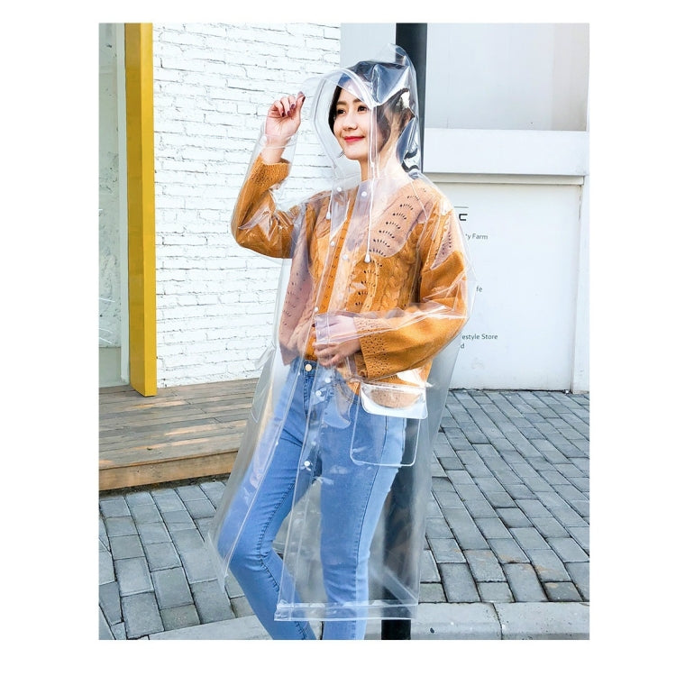 Stylischer tragbarer Outdoor-Regenmantel aus transparentem EVA, M, L, XL