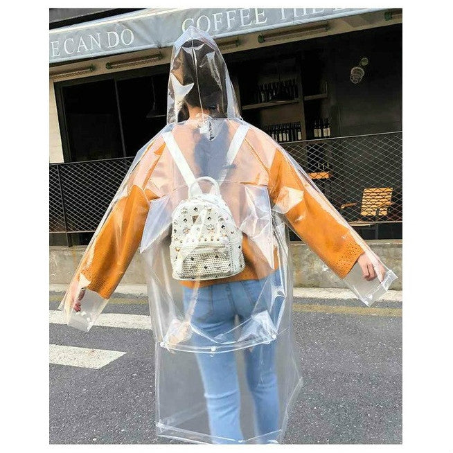 Stylischer tragbarer Outdoor-Regenmantel aus transparentem EVA, M, L, XL