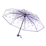 Kirschblüten Transparenter Dreifach-Regenschirm Individueller Faltregenschirm