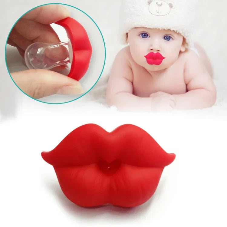 3 STÜCK Neugeborenen-Schnuller Rote Lippen Lustige Silikon-Babyschnuller Beißringe Beruhigungsschnuller