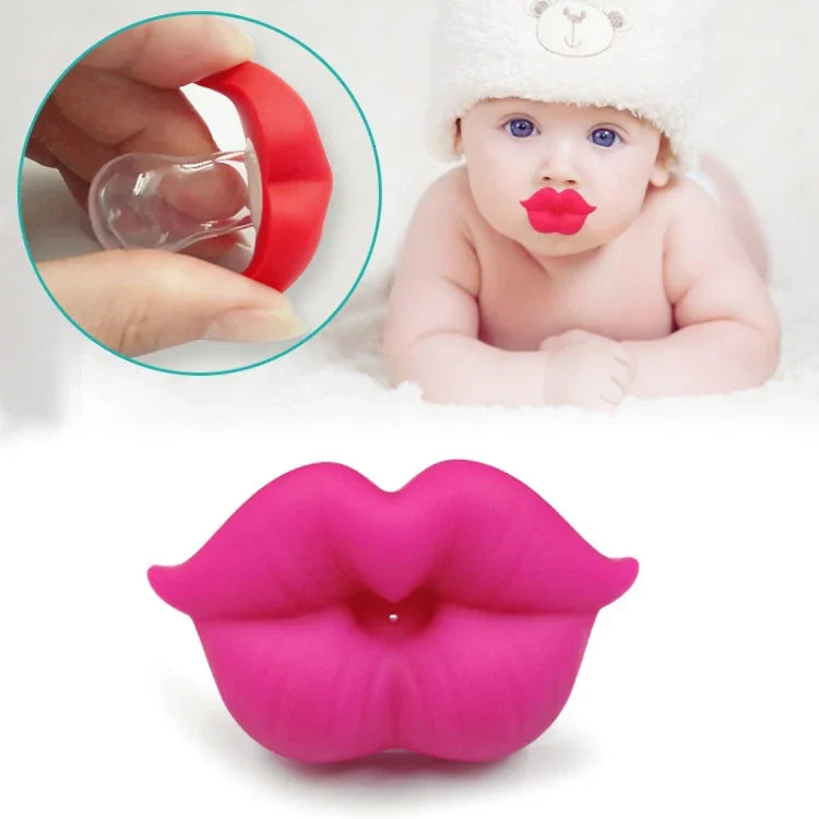 3 STÜCK Neugeborenen-Schnuller Rote Lippen Lustige Silikon-Babyschnuller Beißringe Beruhigungsschnuller