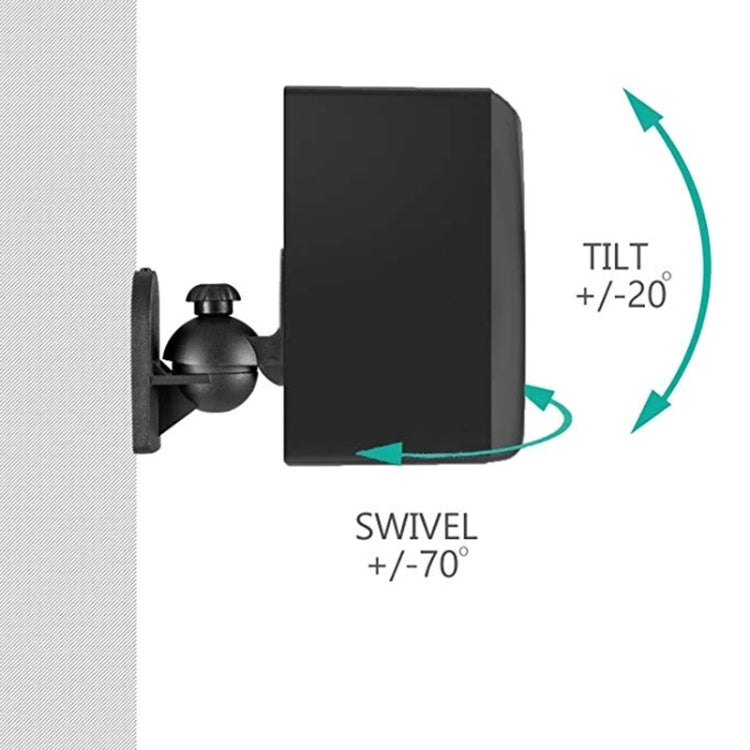 Paar Schwarze Surround-Sound-Lautsprecher-Wandhalterungen 45 Grad drehbares Design TV-Wandhalterung 8 x 4,5 x 5,8cm