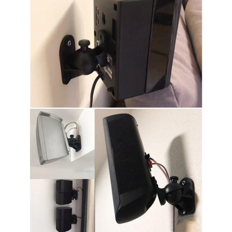 Paar Schwarze Surround-Sound-Lautsprecher-Wandhalterungen 45 Grad drehbares Design TV-Wandhalterung 8 x 4,5 x 5,8cm