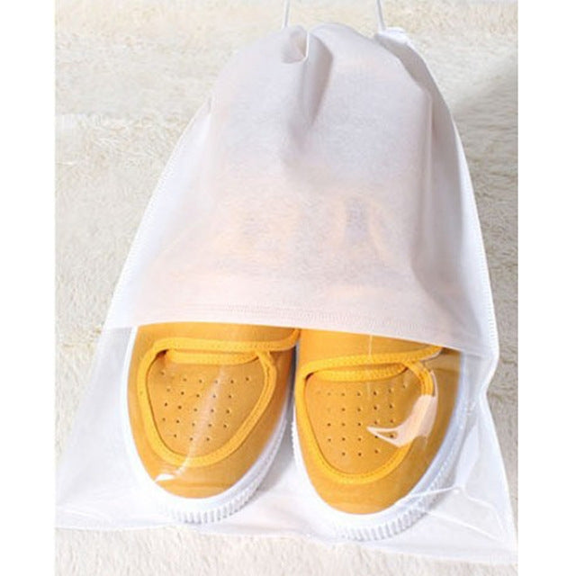 10 Stück Wasserdichte Schuhe Aufbewahrungsbeutel Tragbare Reise-Organizer Kordelzugtasche Hülle Vlies-Organizer, 32x44cm, 27x36cm