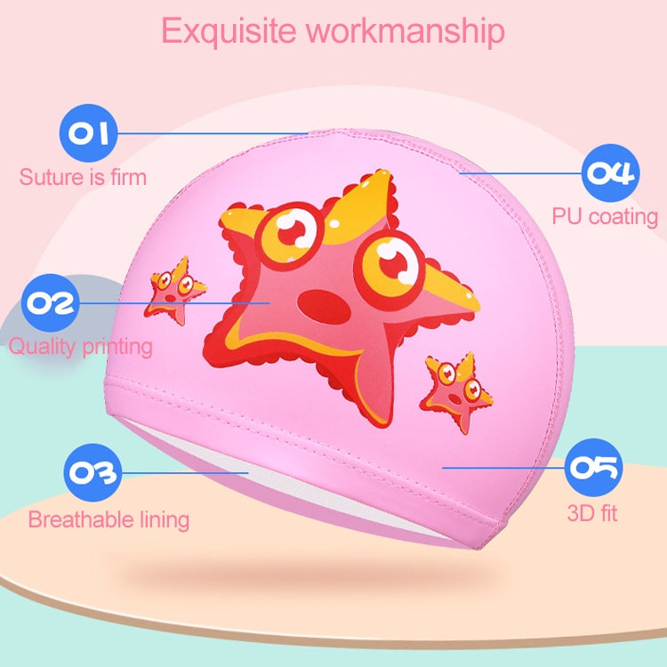 Kinder wasserdichte Haarpflege PU-beschichtete niedliche Frosch-Muster Schwimmkappe, Frosch (Blau), Frosch (Pink), Frosch (Orange), Frosch (Dunkelblau)
