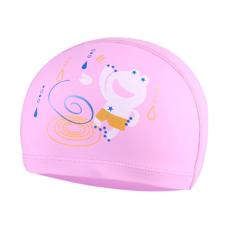 Kinder wasserdichte Haarpflege PU-beschichtete niedliche Frosch-Muster Schwimmkappe, Frosch (Blau), Frosch (Pink), Frosch (Orange), Frosch (Dunkelblau)
