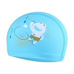 Kinder wasserdichte Haarpflege PU-beschichtete niedliche Frosch-Muster Schwimmkappe, Frosch (Blau), Frosch (Pink), Frosch (Orange), Frosch (Dunkelblau)