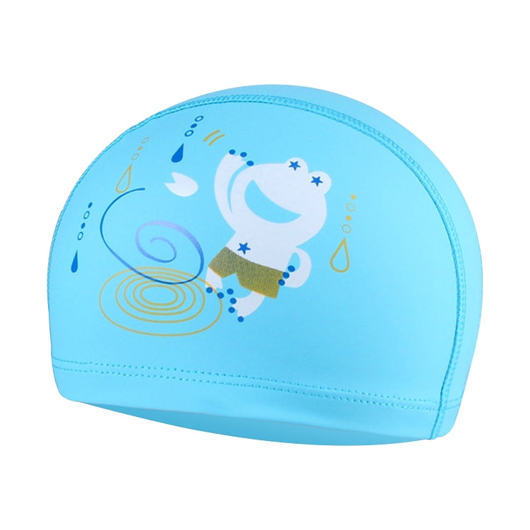 Kinder wasserdichte Haarpflege PU-beschichtete niedliche Frosch-Muster Schwimmkappe, Frosch (Blau), Frosch (Pink), Frosch (Orange), Frosch (Dunkelblau)