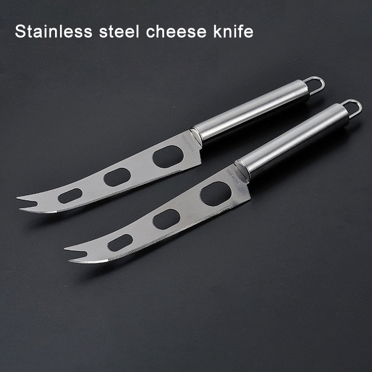 Edelstahl Käsemesser mit Gabelspitze Käse Buttermesser Käseschneider Butter Pizzaschneider, Käsemesser