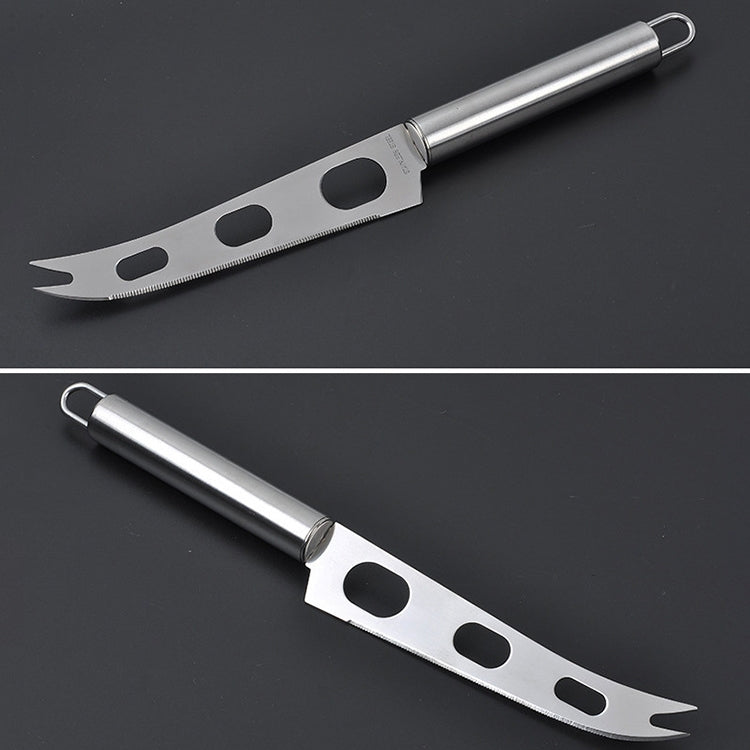 Edelstahl Käsemesser mit Gabelspitze Käse Buttermesser Käseschneider Butter Pizzaschneider, Käsemesser