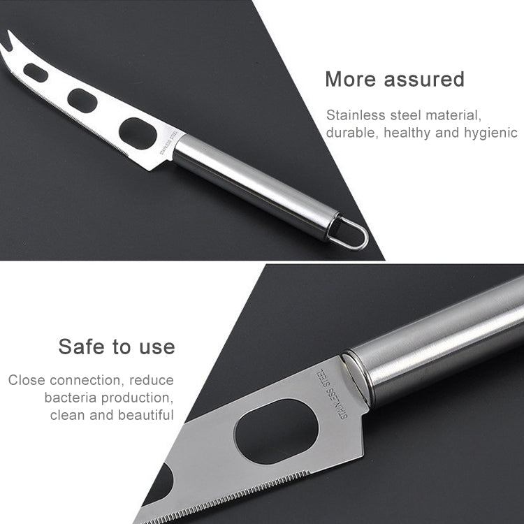 Edelstahl Käsemesser mit Gabelspitze Käse Buttermesser Käseschneider Butter Pizzaschneider, Käsemesser
