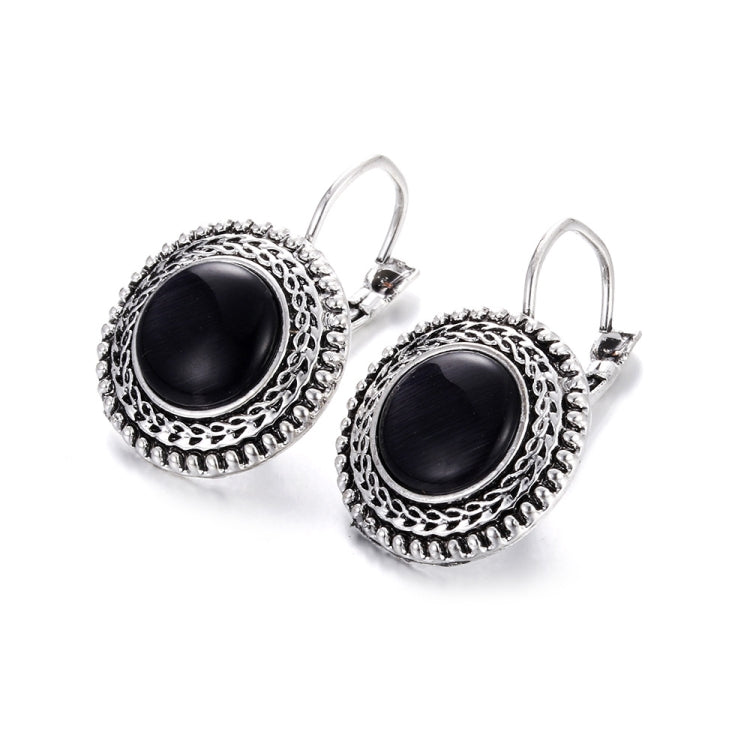 Boho Große Tropfen-Ohrringe für Damen Schmuck Geschnitzte Vintage Tibetische Silber Boho Lange Ohrringe, Blau, Grau, Schwarz, Lila