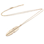 Schlichte klassische Anhänger-Halskette Feder-Halskette Lange Pulloverkette Schmuck Choker-Halskette für Damen, Gold, Silber
