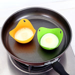 Silikon-Eierkocher Eierhalter Küchenutensilien Pfannkuchengeschirr Backformen Dampfeierplatte Tablett, Grün, Rot, 4 Stück gedämpfte Eier