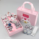 18-teiliges Set Baby-Haaraccessoires für Mädchen, Haarnadeln, Haarringe, in Box, TBD077045401A, TBD077045401B, TBD077045401C, TBD077045401D, TBD077045401E