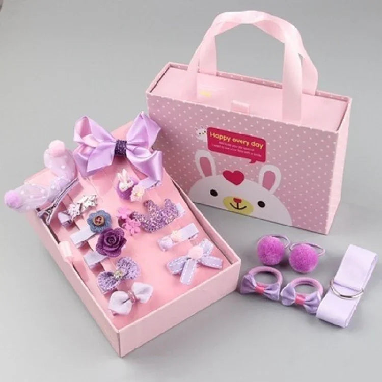 18-teiliges Set Baby-Haaraccessoires für Mädchen, Haarnadeln, Haarringe, in Box, TBD077045401A, TBD077045401B, TBD077045401C, TBD077045401D, TBD077045401E