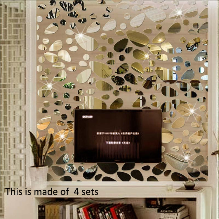 12 Stk./Set 3D-Spiegel abnehmbarer Wandaufkleber für Wohnzimmer Schlafzimmer TV Hintergrund Spiegel Wanddeko