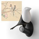 Lucky Bird LED Nacht Tischlampe Holzsockel Intelligenter Bewegungssensor Wohnzimmer Schlafzimmer Schreibtischlampe, 2 Vögel 1 Ei, 2 Vögel 2 Eier