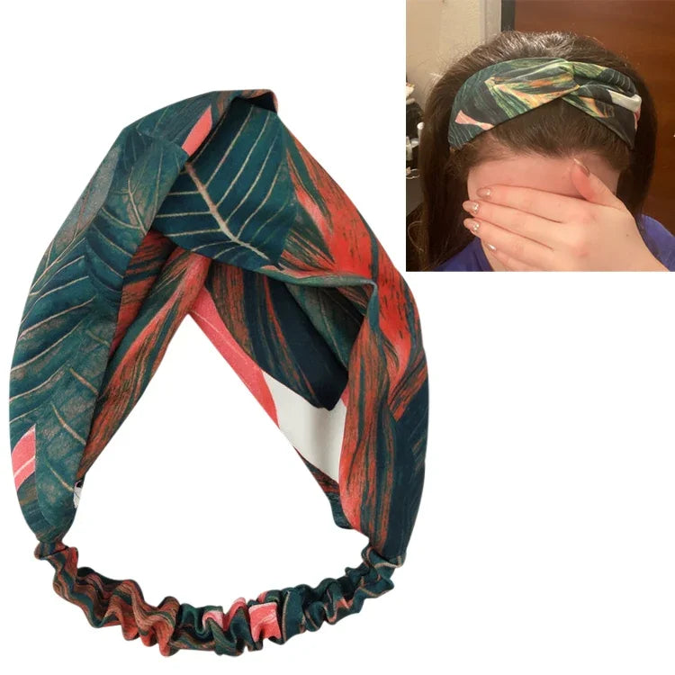 Sommerliche Haarbänder im Boho-Stil für Damen, Retro-Kreuzknoten-Turban