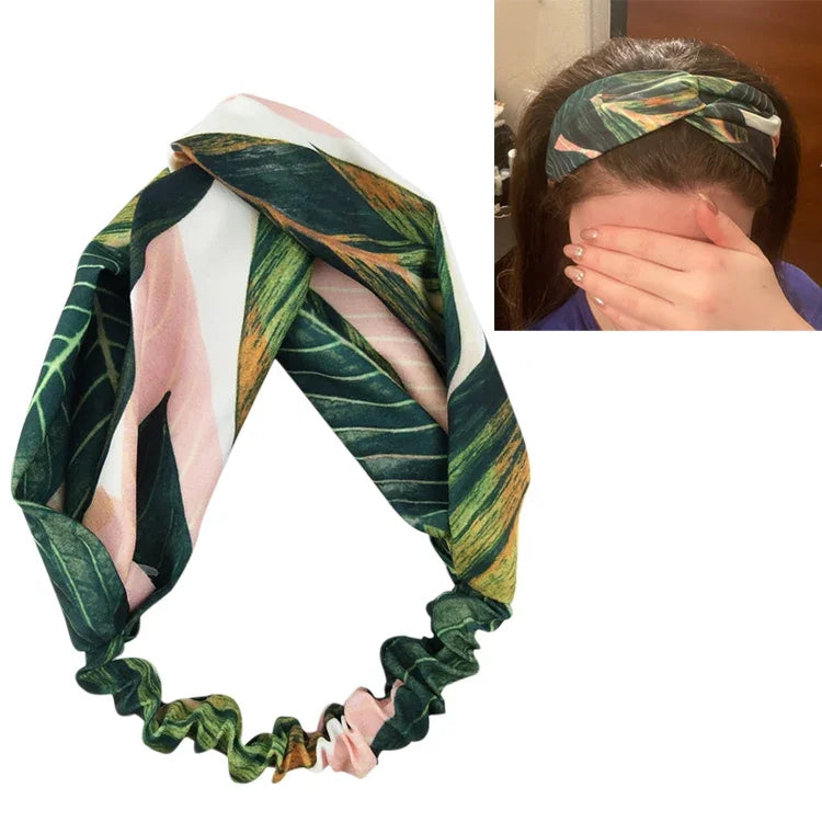 Sommerliche Haarbänder im Boho-Stil für Damen, Retro-Kreuzknoten-Turban
