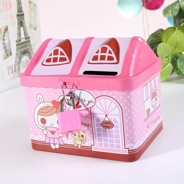 Kinder Cartoon Sparschwein Kleingeld Sparbüchse Haus Spardose, Rosa, Blau