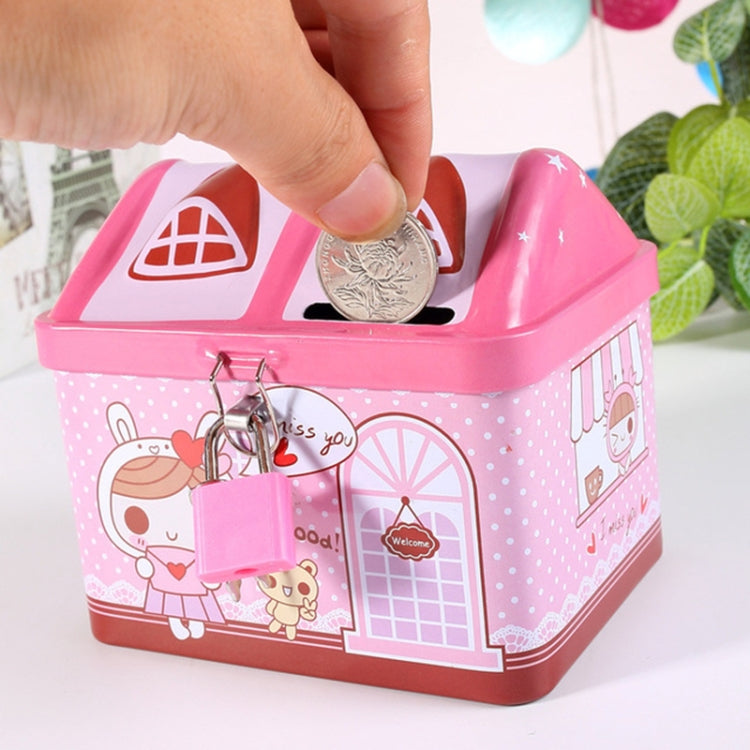 Kinder Cartoon Sparschwein Kleingeld Sparbüchse Haus Spardose, Rosa, Blau