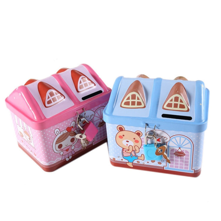 Kinder Cartoon Sparschwein Kleingeld Sparbüchse Haus Spardose, Rosa, Blau