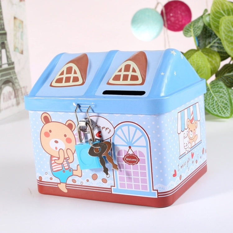 Kinder Cartoon Sparschwein Kleingeld Sparbüchse Haus Spardose, Rosa, Blau
