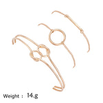 Punk Einfach Doppelter Knoten Schlaufe Metallkette Armband Boho Retro Schmuck