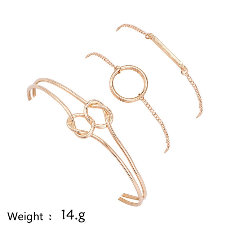 Punk Einfach Doppelter Knoten Schlaufe Metallkette Armband Boho Retro Schmuck