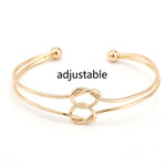 Punk Einfach Doppelter Knoten Schlaufe Metallkette Armband Boho Retro Schmuck