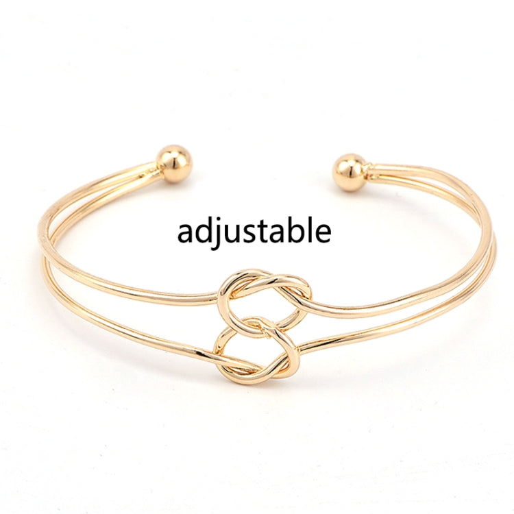 Punk Einfach Doppelter Knoten Schlaufe Metallkette Armband Boho Retro Schmuck