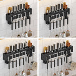 Küchen-Wandregal ohne Bohren Essstäbchenhalter, gebürstet 30cm, gebürstet 40cm, gebürstet 50cm, gebürstet 60cm, schwarz 30cm, schwarz 40cm, schwarz 50cm, schwarz 60cm