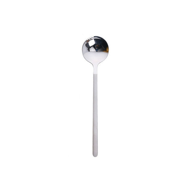 Mini-Zubehör Kaffeelöffel Küche Dessertlöffel Essgeschirr Rundform Kaffee Edelstahl Zuhause, 13cm, 15cm, 17cm