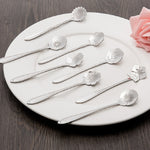 3 Stück Edelstahl Haushalt Kreative Blumenlöffel Kaffeerührlöffel, Sonnenblumenlöffel, Stiefmütterchenlöffel, Glockenblumenlöffel, Pflaumenblütenlöffel, Kosmosblumenlöffel
