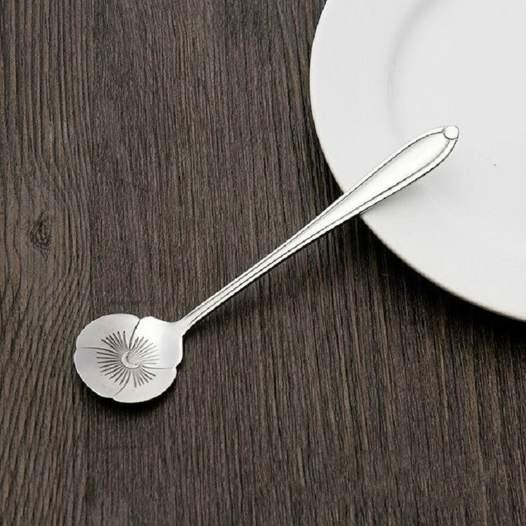 3 Stück Edelstahl Haushalt Kreative Blumenlöffel Kaffeerührlöffel, Sonnenblumenlöffel, Stiefmütterchenlöffel, Glockenblumenlöffel, Pflaumenblütenlöffel, Kosmosblumenlöffel