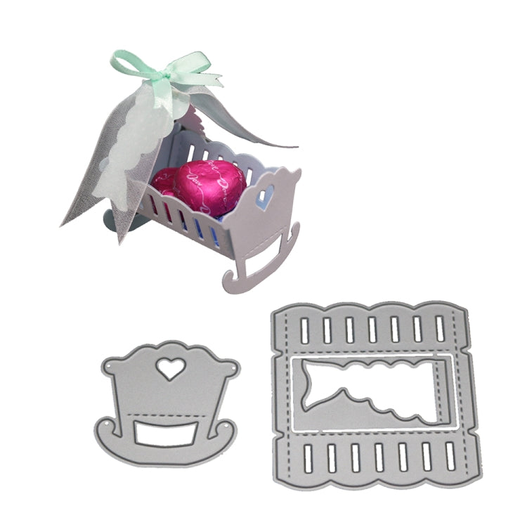 DIY Baby Cradle Carbon Steel Knife Model Children's Puzzle Paper Art Embossing, Baby Cradle  Shape