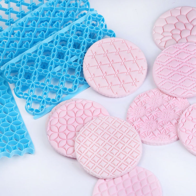 2 Stück Kuchen Fondant Werkzeug Herzförmige Diamant Textur Karomuster Überführung Quyi Siegel Druckform