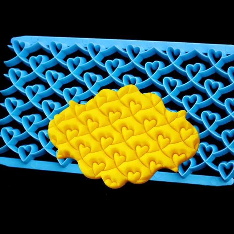 2 Stück Kuchen Fondant Werkzeug Herzförmige Diamant Textur Karomuster Überführung Quyi Siegel Druckform