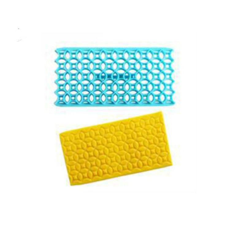2 Stück Kuchen Fondant Werkzeug Herzförmige Diamant Textur Karomuster Überführung Quyi Siegel Druckform