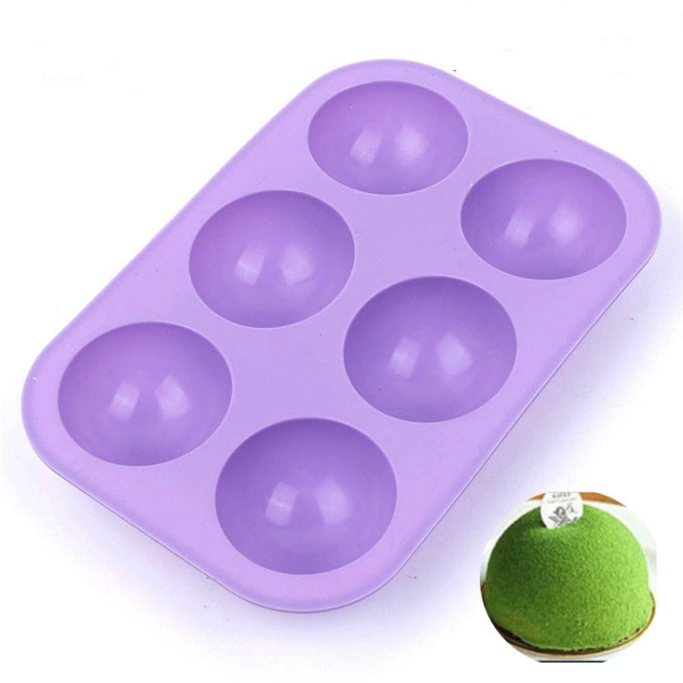 2 Stücke 6er kleiner halbkreisförmiger Silikon-Kuchenform, Gelee-Duftkerzen-Gipsform, klein halbkreisförmig