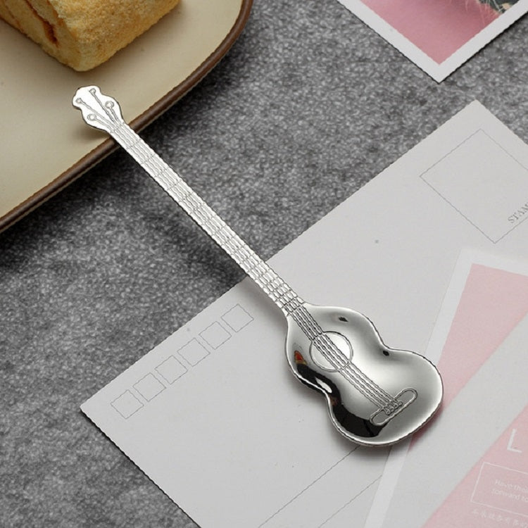 Kaffeerührlöffel aus Edelstahl, kreativer Musikinstrumente-förmiger Löffel, Gitarre Silber, Oktagon Silber, Laute Silber, Yueqin Silber, Gitarre Titangold, Oktagon Titangold, Laute Titangold, Yueqin Titangold, Gitarre Roségold