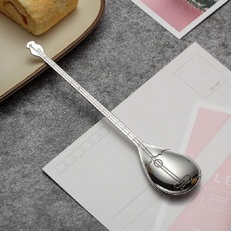 Kaffeerührlöffel aus Edelstahl, kreativer Musikinstrumente-förmiger Löffel, Gitarre Silber, Oktagon Silber, Laute Silber, Yueqin Silber, Gitarre Titangold, Oktagon Titangold, Laute Titangold, Yueqin Titangold, Gitarre Roségold