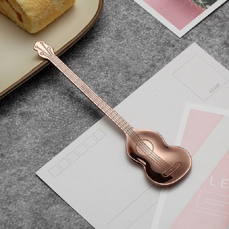 Kaffeerührlöffel aus Edelstahl, kreativer Musikinstrumente-förmiger Löffel, Gitarre Silber, Oktagon Silber, Laute Silber, Yueqin Silber, Gitarre Titangold, Oktagon Titangold, Laute Titangold, Yueqin Titangold, Gitarre Roségold