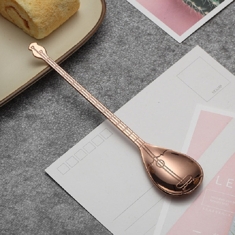 Kaffeerührlöffel aus Edelstahl, kreativer Musikinstrumente-förmiger Löffel, Gitarre Silber, Oktagon Silber, Laute Silber, Yueqin Silber, Gitarre Titangold, Oktagon Titangold, Laute Titangold, Yueqin Titangold, Gitarre Roségold