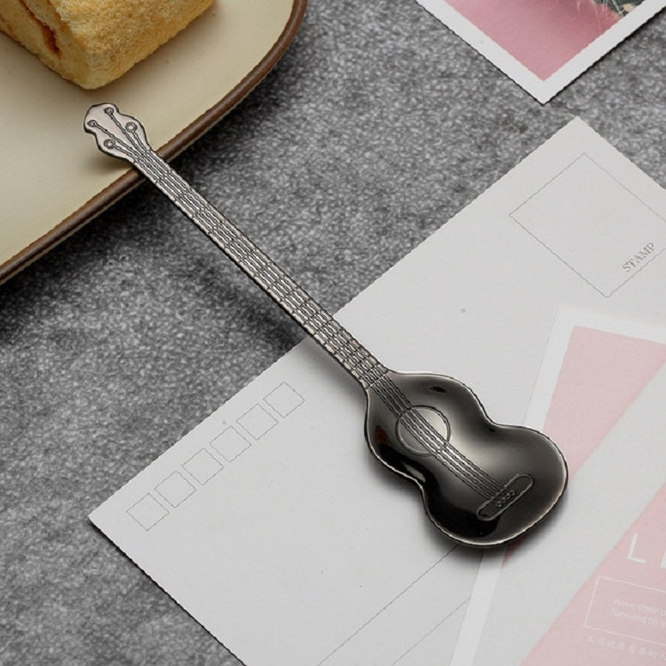 Kaffeerührlöffel aus Edelstahl, kreativer Musikinstrumente-förmiger Löffel, Gitarre Silber, Oktagon Silber, Laute Silber, Yueqin Silber, Gitarre Titangold, Oktagon Titangold, Laute Titangold, Yueqin Titangold, Gitarre Roségold