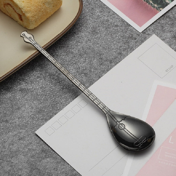 Kaffeerührlöffel aus Edelstahl, kreativer Musikinstrumente-förmiger Löffel, Gitarre Silber, Oktagon Silber, Laute Silber, Yueqin Silber, Gitarre Titangold, Oktagon Titangold, Laute Titangold, Yueqin Titangold, Gitarre Roségold