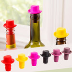 Silikagel-Zylinderhut Frischweinkorken Cruet Rotweinstopfen, 2 Stück Hütchenform (Braun), 2 Stück Hütchenform (Schwarz), 2 Stück Hütchenform (Rotwein), 2 Stück Hütchenform (Gelb), 2 Stück Hütchenform (Rosenrot), 2 Stück Hütchenform (Rot)