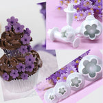 4tlg / Set Pflaumen-Fondant-Kuchen-Ausstecher mit Federprägung, Back-Keksform, Pflaumenform